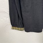 Lucky Brand  Black Gold Beaded Boho Blouse Womens XL Classic Embroidery Shirt Top Photo 1