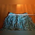 Sunny Leigh  Ruffled Brown and Teal Venetian Paper Skirt, Size 6 Photo 4