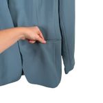 Ann Taylor  The Long Cutaway Blazer Fluid Crepe Blue Career Office Womens 16 Photo 3