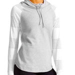 Athleta Womens Hoodie Size S Limitless Perforated Long Sleeve Gray White Photo 0