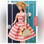 BARBIE x UNIQUE VINTAGE Pink White Retro 60th Anniversary Sun Dress Large 8/10 Photo 3