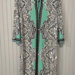 Studio One  Green Blue Paisley Floral Sheath Dress | Large Photo 0