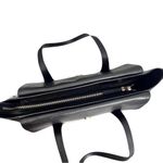 Henri Bendel  Black Leather and Ivory Woven Office Work Tote Bag Photo 8