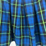 Hot Topic  pleated blue neon green plaid skirt preppy school girl S casual Photo 3
