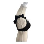 ASOS Swim Black Floral Lace Bikini Top Size 4 Ruffle Boned Swimwear Beach Photo 3