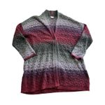 J.Jill Cardigan Western Ombré Purple Gray Textured Size Large Photo 1