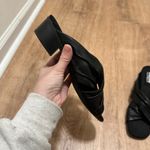 Munro  | Black Leather Lee Open Toe Twisted Block Kitten Heel Slide Mules, 7.5W Photo 5