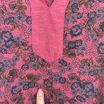 Cut loose floral 3/4 sleeve tunic dress Pink Size L Photo 4
