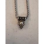 Brighton Pearl Braided Reversible Silver Tone Jewelry Necklace Earings Photo 2