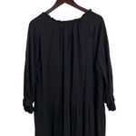 Silk & Salt Dress Large Black Midi Tiered Skirt Boho Photo 4