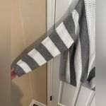 Long Sleeve V Neck Chevron Sweater Gray/White Rib Trim Plus 2X Gray Photo 2