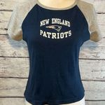 NFL New England Patriots Cropped T-Shirt Blue/Gray-Large Photo 0