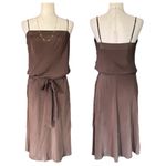 BCBGMAXAZRIA BCBGMAX Brown Silk Slip Dress with Belt Photo 0
