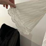 Free People  Cream V-Neck Blouse with 3/4 Sleeves and Pleated Design Photo 6