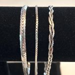 3 Vintage chain bracelets herringbone, box chain and braided 2 are 925 sterling Silver Photo 0