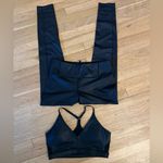 MPG Sportswear Black Faux Leather Sports Bra & Leggings Set Photo 2