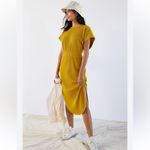 Anthropologie DAILY PRACTICE by Dolman Sleeve Ribbed Midi Dress size XSP Yellow Photo 8