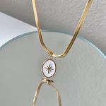 Herringbone Necklace Star Pendant Necklace Flat Chain Necklace Gold Photo 2