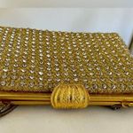 La Regale VTG Gold Color Rhinestone Handbag Clutch or Shoulder Bag WITH CHAIN Photo 7