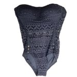 SURENOW Womens Black Mesh 1 Pc SwimSuit Size Medium NWT Photo 2