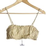 We Wore What Scrunchie Cropped Bra Top
Viscose Linen Wheat Tan Size Medium Photo 1