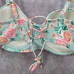 Xhilaration  Blue Pink Floral Padded Wired String Bikini Top Swimwear Plus 22W Photo 3