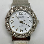 Studio women watch silver tone 32mm round quartz analog cuff bracelet running Photo 0