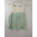 Hint of Mint Hint Of Mint Women Medium Green Floral Lace Floral Tank Top Photo 5