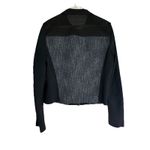 Elie Tahari  Cobalt Blue Tweed Black Sleeve Zip Jacket Bomber Casual Career  Sz M Photo 1