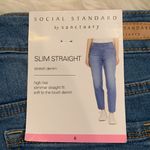 Sanctuary NWT Social Standard slim straight stretch denim jeans raw hem ankle 6 Photo 9