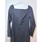 Kay Unger Black Midi Dress Split Sleeve Slit On Leg Sz 4 NEW Photo 9