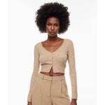 Aritzia Wilfred Santorini V-Neck Knit Cardigan Sweater Heather Tannin Size XS Photo 1