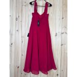 Lulus NWT  Sophisticated Charisma Berry Red Tie-Strap A-Line Midi Dress Size M Photo 4