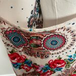 Bila Top Floral Ruffle Embroidered Boho Bohemian Western Coastal Red Blue Cream Size XL Photo 6