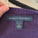 Banana Republic  VTG Y2K plum, merino wool button rosette sweater cardigan M Photo 8