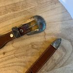 Leegin 1990 USA Brown Genuine Leather Animal Studded Western Belt Size Small Photo 9