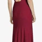 NWT Dessy Collection High Neck Backless Crepe Trumpet Gown in Burgundy 3039 Red Size 16 Photo 1