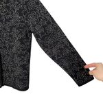 Vintage Angelli Zephyr Wool Black & Silver Floral Knit Cardigan Photo 7