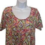 LuLaRoe  EUC Multicolor Abstract Print Scoop Neck Short Sleeve Top Sz S Photo 2