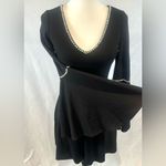 Lulus  long bell sleeve black dress with pearl details size XS Photo 7