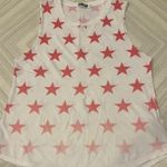 Chrdlr Women’s White and Red Ombre Star Muscle Tank Top Photo 0