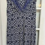 Kate Hill Navy Purple Sleeveless Boho Bohemian Print Midi Dress Plus Size 18W Photo 0