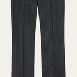 Theory Pinstripe Straight Wool/Lycra Blend Gray & Light Purple Pant Size 6 Photo 0