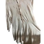 ZARA  Dress Womens M White Brown Tie Dye Boho Festival Asymmetrical Midi Photo 2
