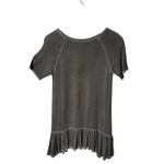 Dantelle  Distressed Peplum Lagenlook Top Gray Size S Ruffled Grunge Flowy BOHO Photo 1