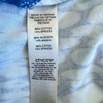 Chico's Weekends by Chico’s Royal Blue Teal & White Capri Leggings w Thigh Pockets 1/M Photo 6