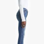 MOTHER Denim The Insider Crop Step Chew Jeans in Dancing on Coals size 25 New Blue Photo 1
