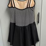 Black & White VTG Black White Swim Dress Womens Size 12 Swimsuit Skirt Concepts Sirena Retro Photo 5