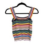 J.Crew Rainbow Stripe Ruffle Knit Tank in Navy Multi - Size XXS Photo 2