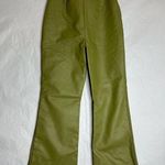 Princess Polly Harvey Pu Pants Green Lace Up Flare Faux Leather Size 2 Photo 5
